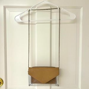 Barney’s clutch bag, Clear & Tan